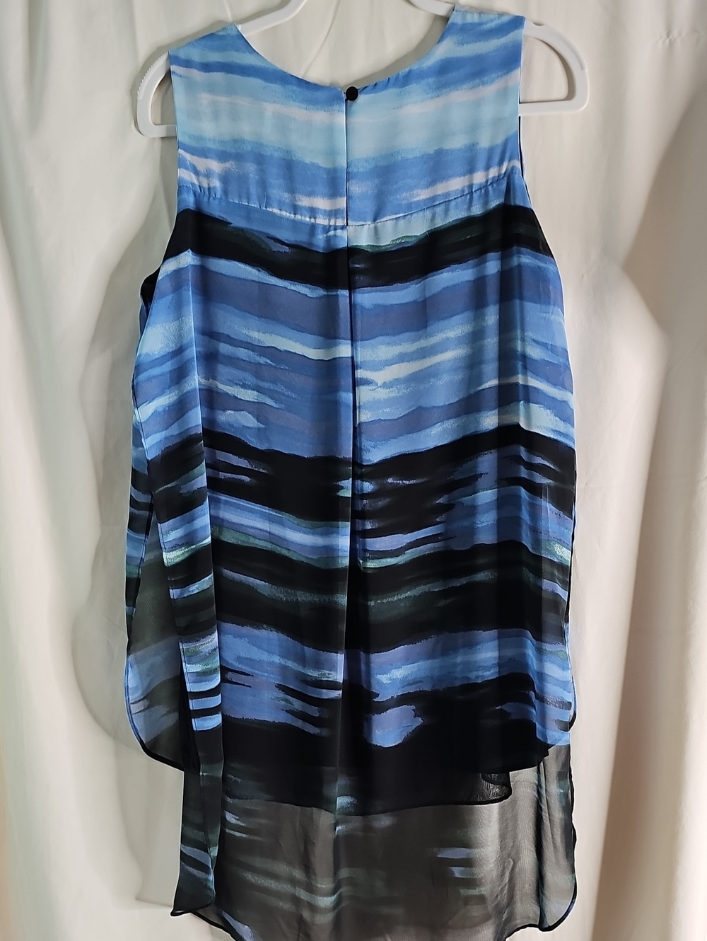 Peck & Peck Blue and Black Sheer Striped Tank - Picture 4 of 8
